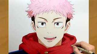 How to Draw Itadori Yuji from Jujutsu Kaisen | step by step | Draw anime | Anime Drawing | Itadori