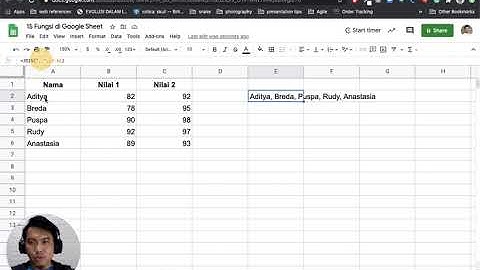 Belajar Dasar-dasar Google Sheet - Fungsi CONCATENATE, JOIN,TEXTJOIN