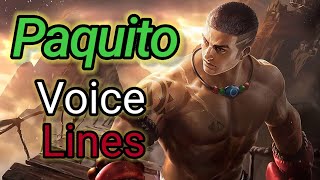 Paquito voice lines and quotes \ Dialogues with English Subtitles | Mobile Legends