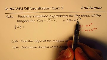 Square Root Function Slope of Tangent Domain and Derivative