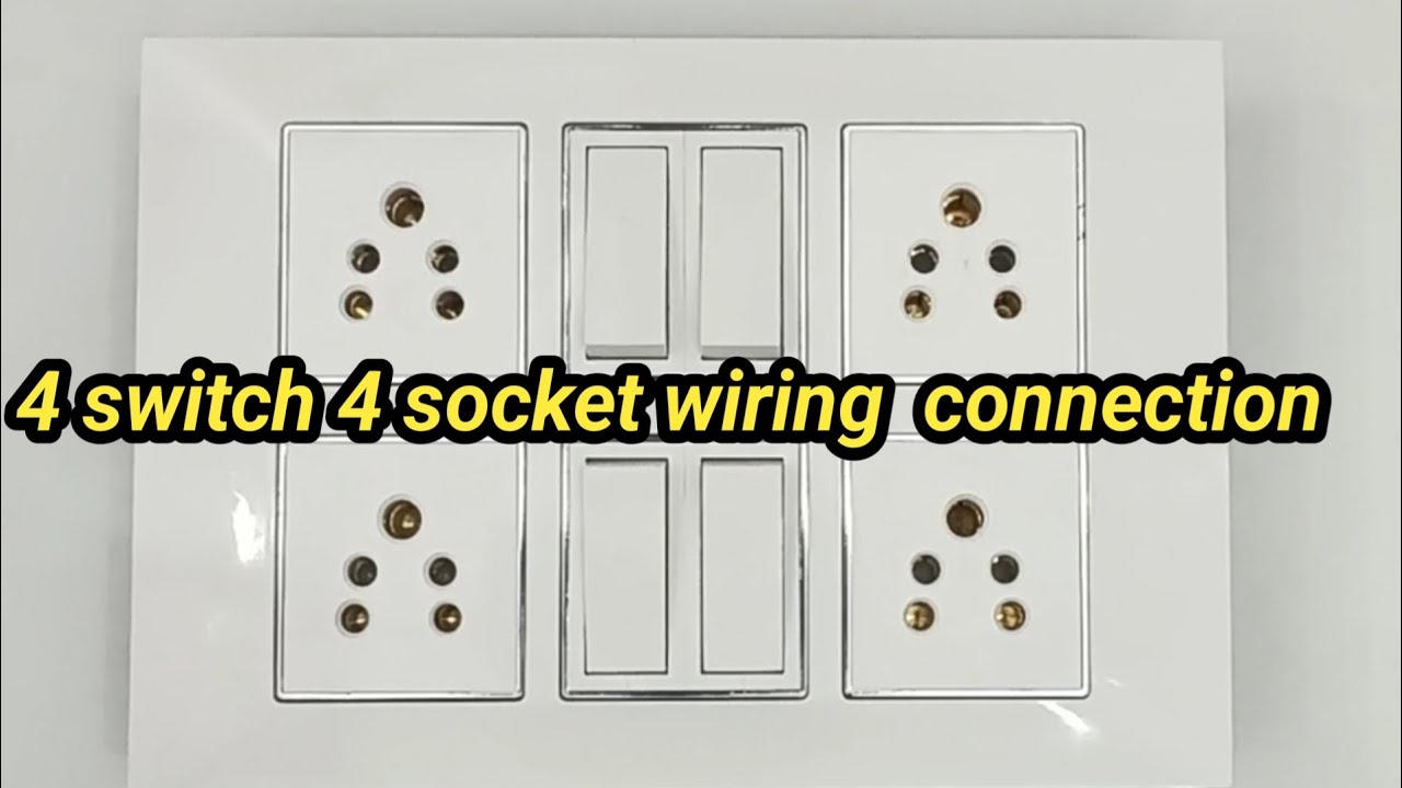 4 switch 4 socket wiring connection#electrical #electrician - YouTube