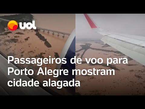 Inundações no Rio Grande do Sul: Passageiros de voo para Porto Alegre filmam cidade alagada; vídeos