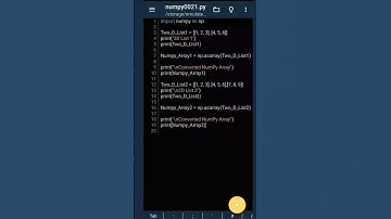How to convert python 2d list to numpy array #python #programming #shorts