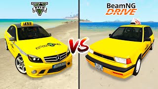 GTA 5 Taxi car vs BeamNG Drive Taxi car - games comparison