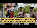 LAYANAN 110 POLRES BLITAR KOTA SIGAP BANTU KURIR ALAMI MOTOR MOGOK