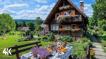 4K🍃Peaceful Summer Morning at a Country House | Cozy Garden Breakfast Ambience for Relaxation