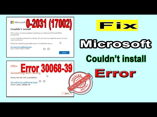 The SHOCKING Truth About Office Error Codes 30068-39 and 0