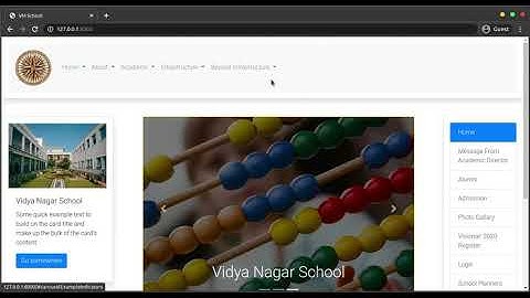 A School Website Homepage made using bootstrap, html, css