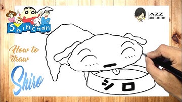 How to draw Shiro step by step │Crayon Shinchan