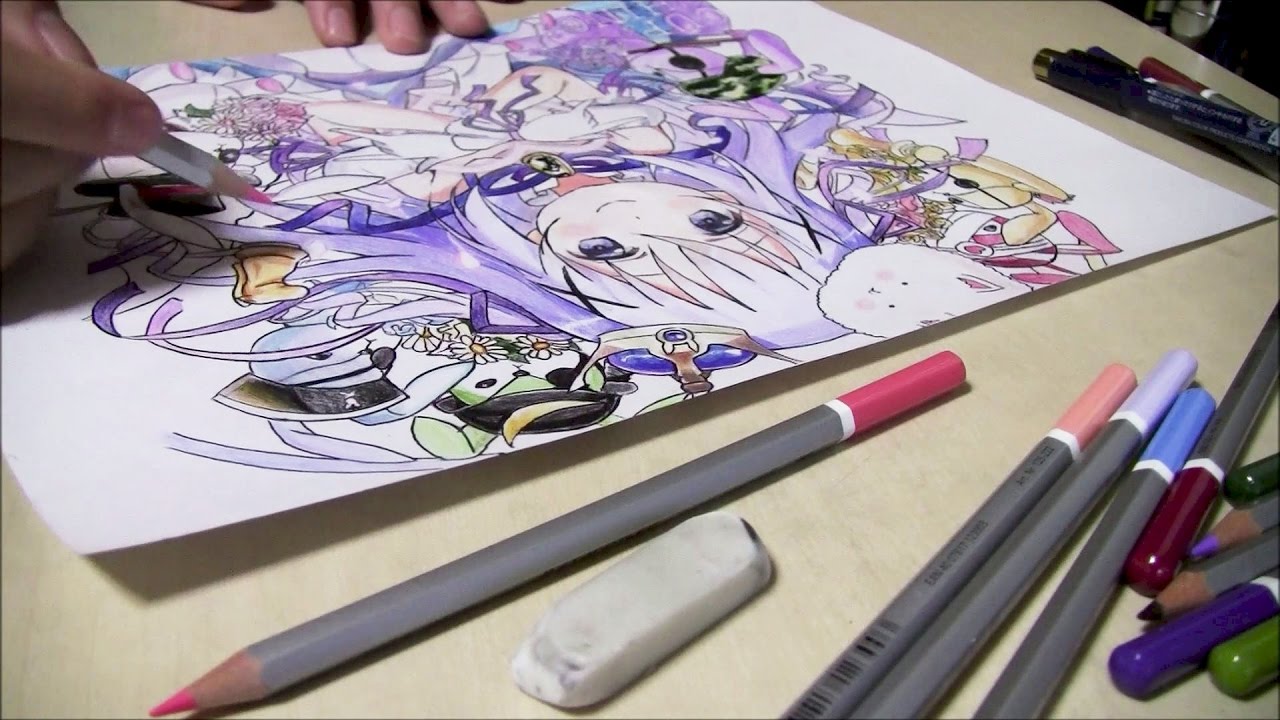 小学生による ご注文はうさぎですか のアニメ絵模写４ Cup Of Chino 小６ Youtube