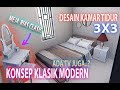 DESAIN KAMAR 3X3 "KLASIK MODEREN" (untuk Pasangan Muda...!!!)