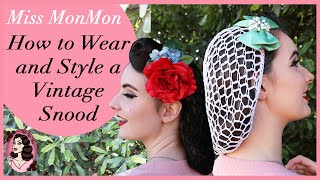 How to Wear and Style a Vintage Snood  Easy Pinup Hair with Miss MonMon