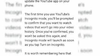 How To Enable Incongito Mode On Youtubethe Latest Version