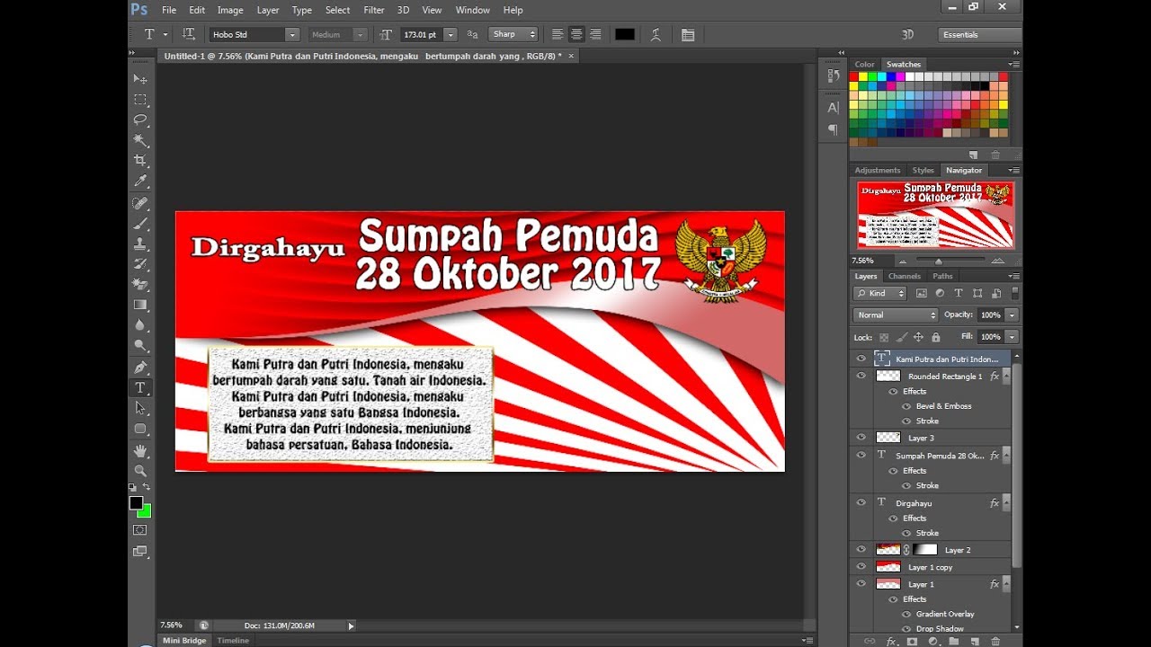  Tutorial  desain  Banner  Sumpah Pemuda YouTube