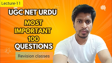 Most 100 Important Questions | UGC NET JRF URDU | Class No: 11