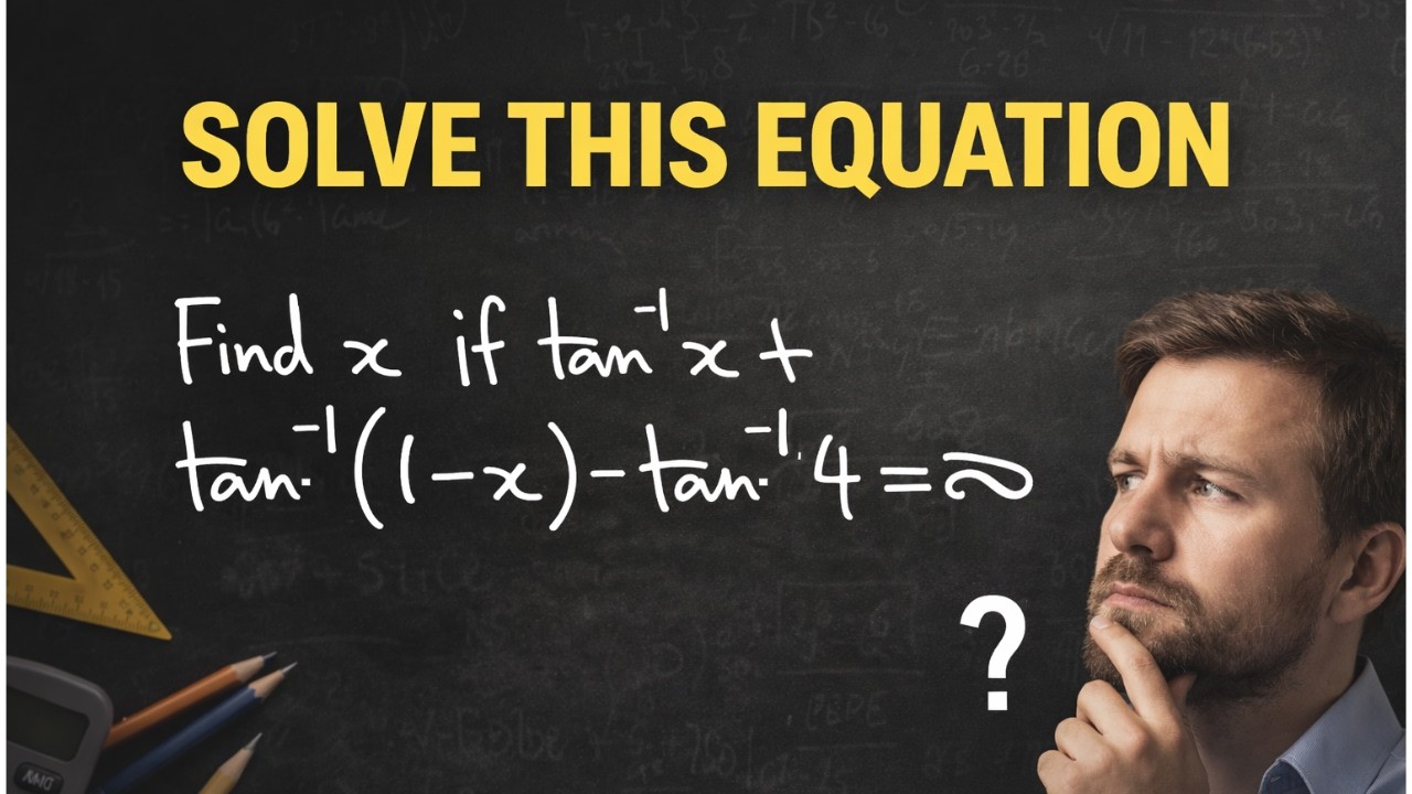 How to Solve tan⁻¹x + tan⁻¹(1−x) = tan⁻¹(1/4) |Inverse Trigonometry ...