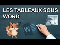 Traitement de texte  les tableaux sous word