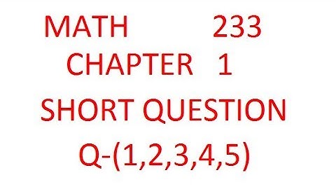 dae math 233 2nd year chapter no 1 exercise no 1.1 question no 1 to 5