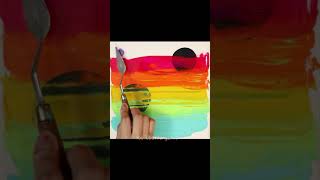 shorts ㅣ아크릴화 기초 ㅣ무지개빛 하늘풍경화 그리기ㅣ Acrylic painting for beginners  ㅣEasy Painting