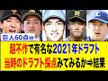 【答え合わせ】不作の2021年ドラフト、当時のドラフト採点と現状を比較してみよう【なんJ反応集】