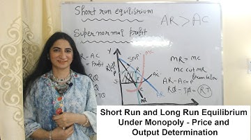 Short Run and Long Run Equilibrium Under Monopoly - Price and Output Determination