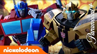Optimus Prime Saves Megatron From Danger? Transformers Earthspark Nicktoons