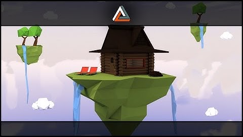 Low Poly "Floating Islands" SpeedArt TEMPLATE DOWNLOAD !!