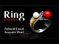 Make a christmas "RING" for her / Set CORAL and PEARL