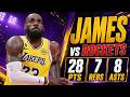 LeBron James 28 pts 7 rebs 8 asts vs Rockets 2026 PO G6