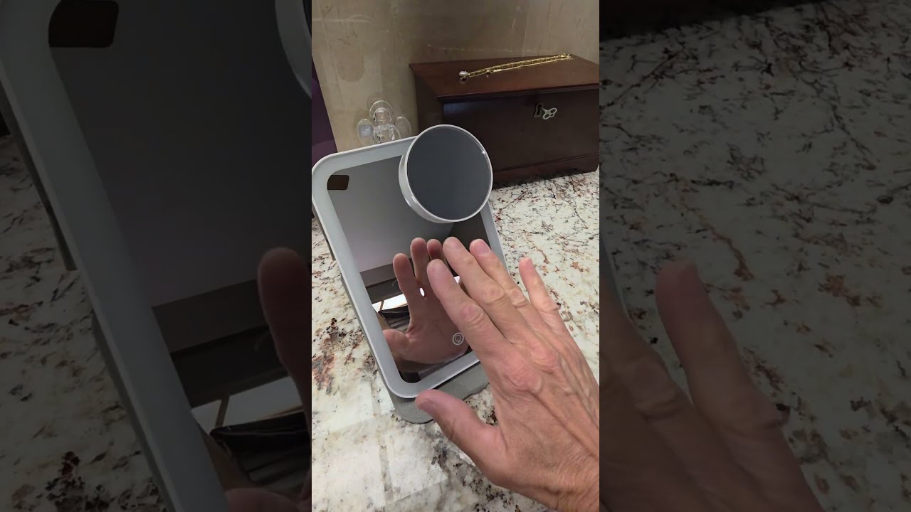 Ultra Slim Lighted Makeup Mirror Portable With Removable Magnifying TrueTone LED Lighting