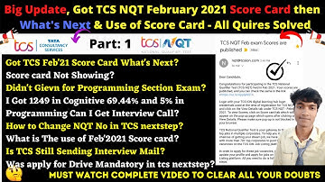 🔴P-1: Update, Got TCS NQT February 2021 Score Card What