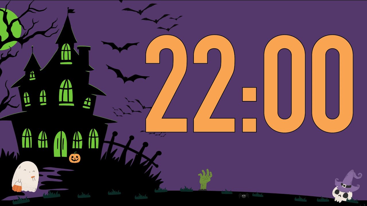 22 Minute Halloween Haunted House Timer (No Music, Spooky Electric Organ Alarm at End)