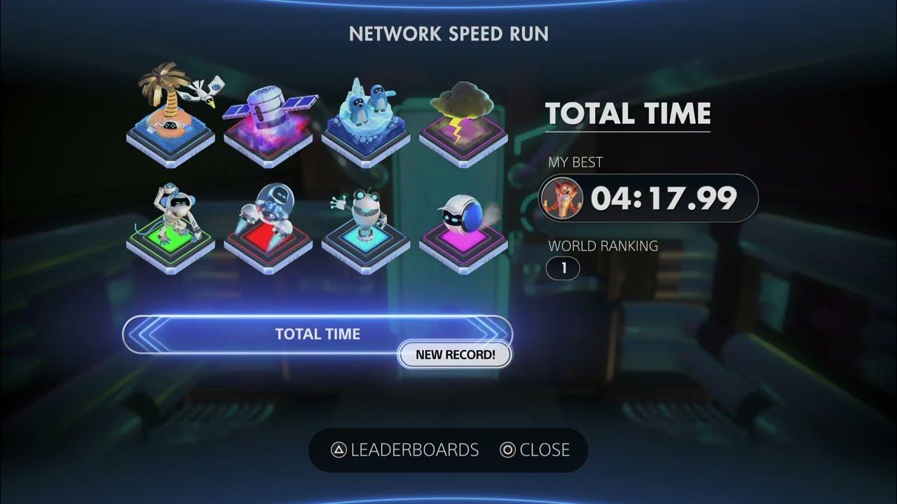 ASTRO's PLAYROOM Network Speedrun Total Time World Record! - 4:17.99 