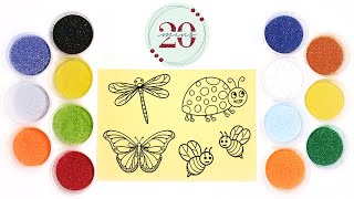 Satisfying 20-Minute Insects Sand Coloring Compilation | Soothing, Fun & Relaxing with Music #01