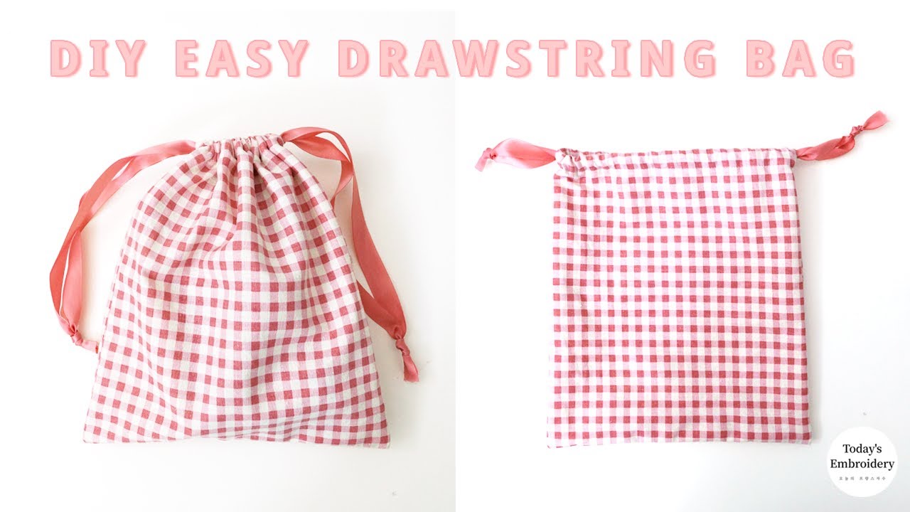 DIY Easy Drawstring Bag How to Sew(2020) + sew very easy + how to sew a  drawstring bag in minutes 