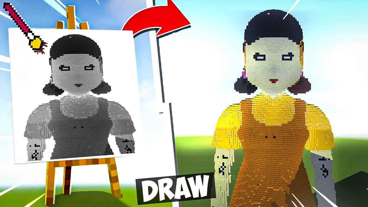 Minecraft, NOOB Vs PRO Drawing Build Competition in Minecraft ...