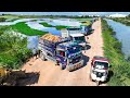 Be Watchfully Start Huge Landfill Project.! Use KOMAT’SU D31P And Truck 5t Unloaded Soil
