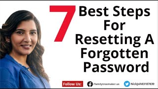 Resetting a Forgotten Password | Resetting Ancestry Forgotten Password | Reset Family Tree Password