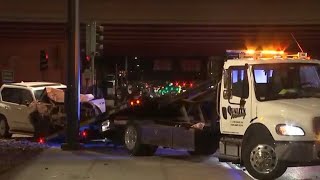 Police: Driver hospitalized after crash at I-15, Charleston