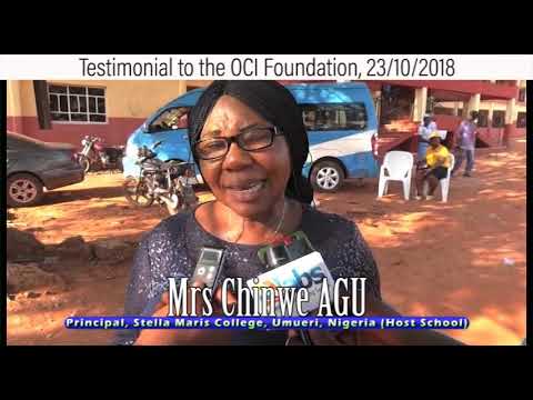 Testimonial (2) to the OCI Foundation by  Mrs Chinwe Agu