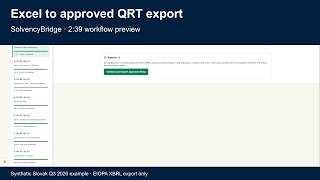 Excel to approved QRT export: a SolvencyBridge reporting walkthrough