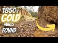 1850s old Gold mine's exposed in the creek beds Plus some chunky Gold found.