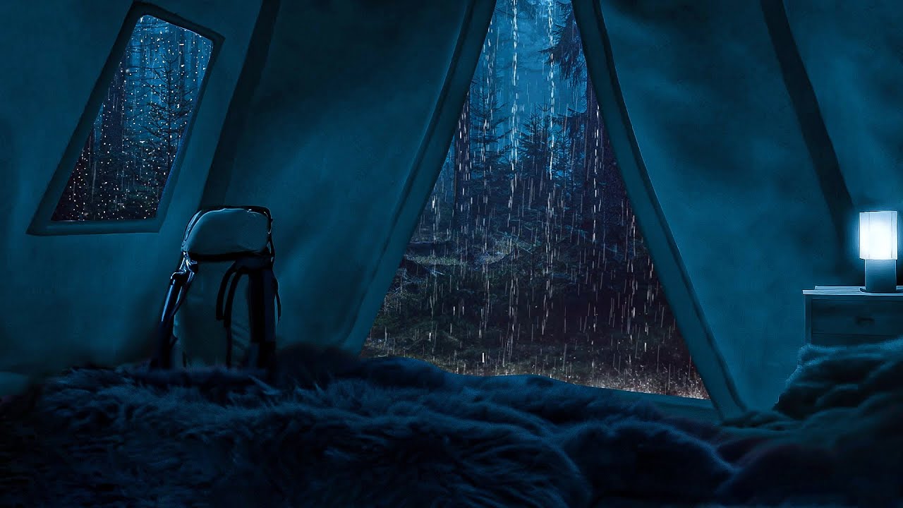 10 Hours 🌧️ Falling Asleep Quickly in a Cozy Tent While Camping in the