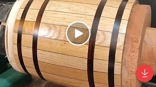 Woodturning Oak Barrel Jar