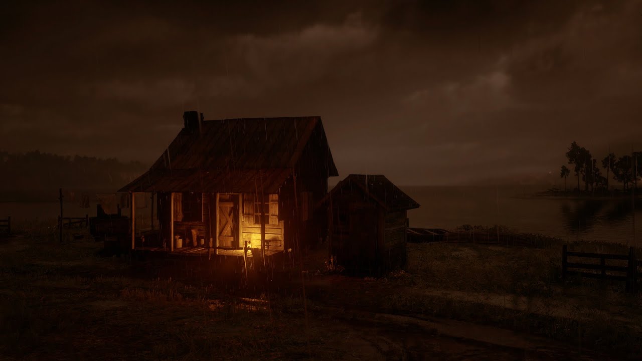 Heavy rain near lake house for your sleep Deep Sleep with Heavy Rain