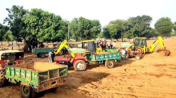 2 Jcb 3Dx Machine Working Loading Mud in Trolley Massey Tractors, Eicher Tractor । Jcb Video ।