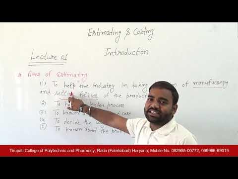 Estimating & Costing; Introduction, Lecture 01 HD - YouTube