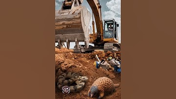Close Call! Trapped Pangolin & Python Rescued from Digging Site! #ExcavatorDiscovery #AnimalRescue