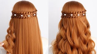 Unique Open Hairstyle for Girls| Wedding Guests Hairstyle | Curly Hairstyles
