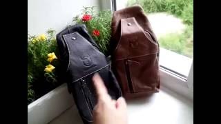 BULLCAPTAIN crossbody genuine leather backpack